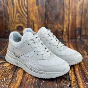 EVERLANE‎ O By Everlane The Leather Trainer Sneaker Women Shoes Gray Size 7 NEW